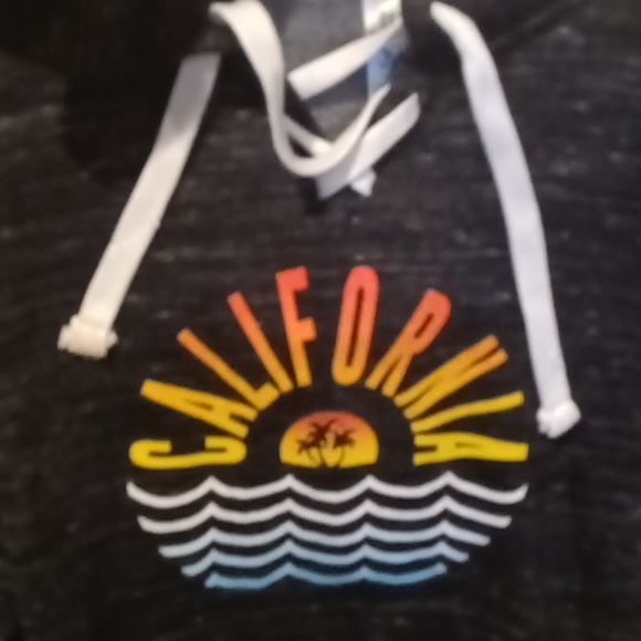 FINAL PRICE ESY SURF CO. black/white hooded CALIFORNIA sweatshirt Lg - Picture 9 of 10